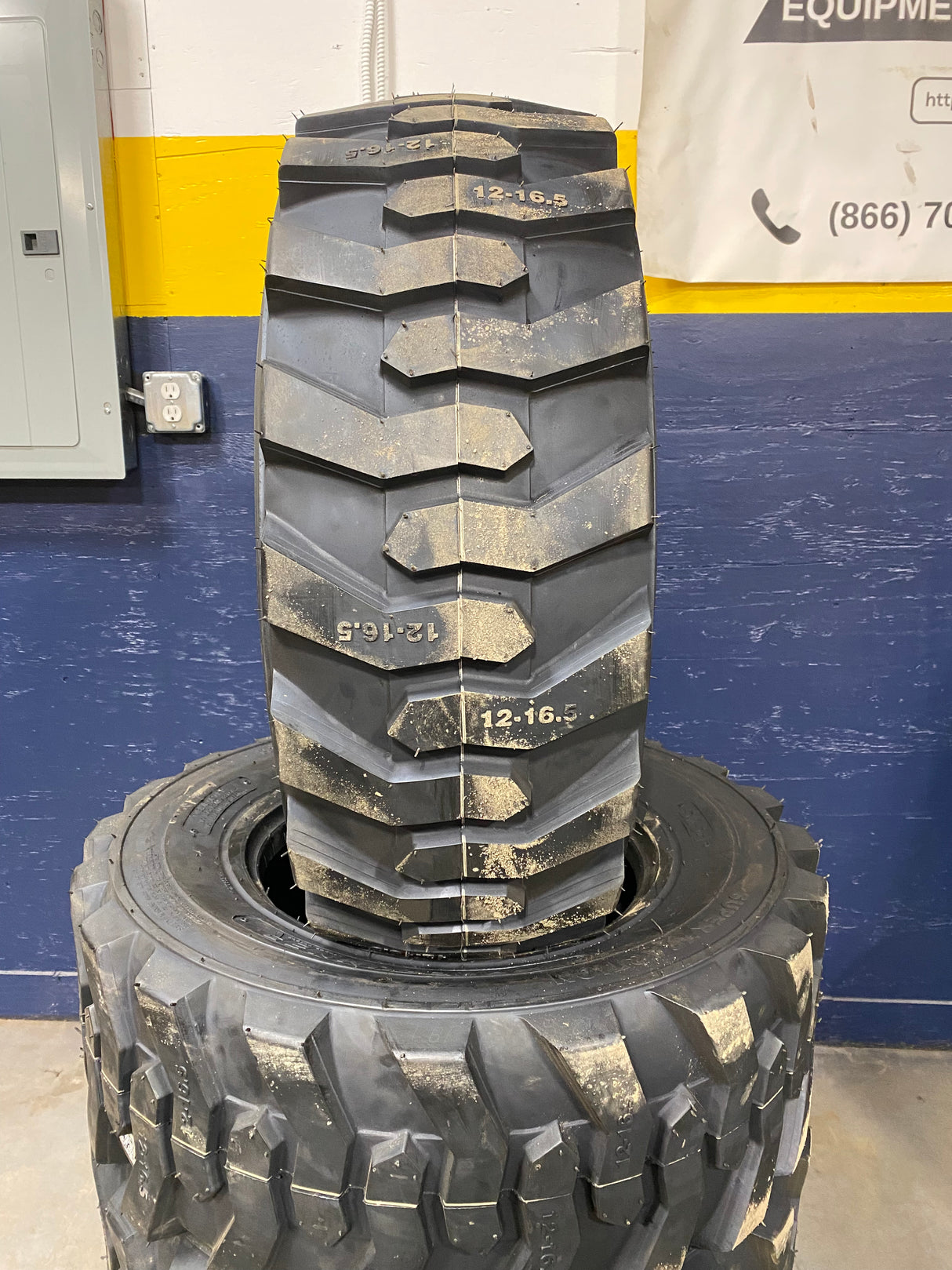 12-16.5 R4 Tread Tires on Rims