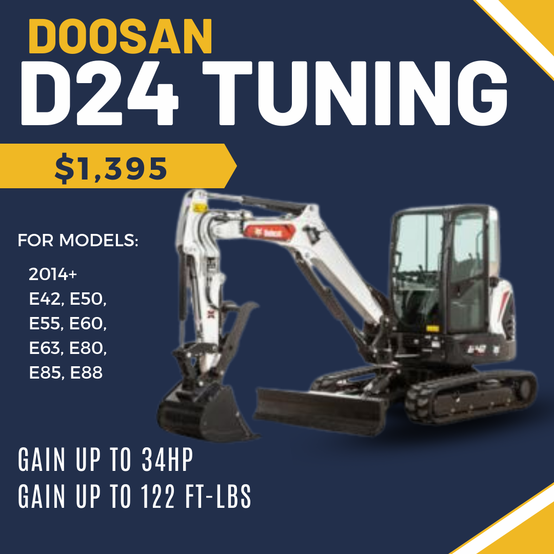 Bobcat E42–E88 mini excavator ECM tuning — up to +34 HP