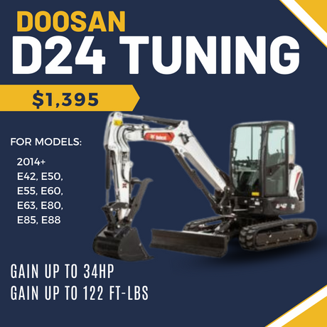 Bobcat E42–E88 mini excavator ECM tuning — up to +34 HP